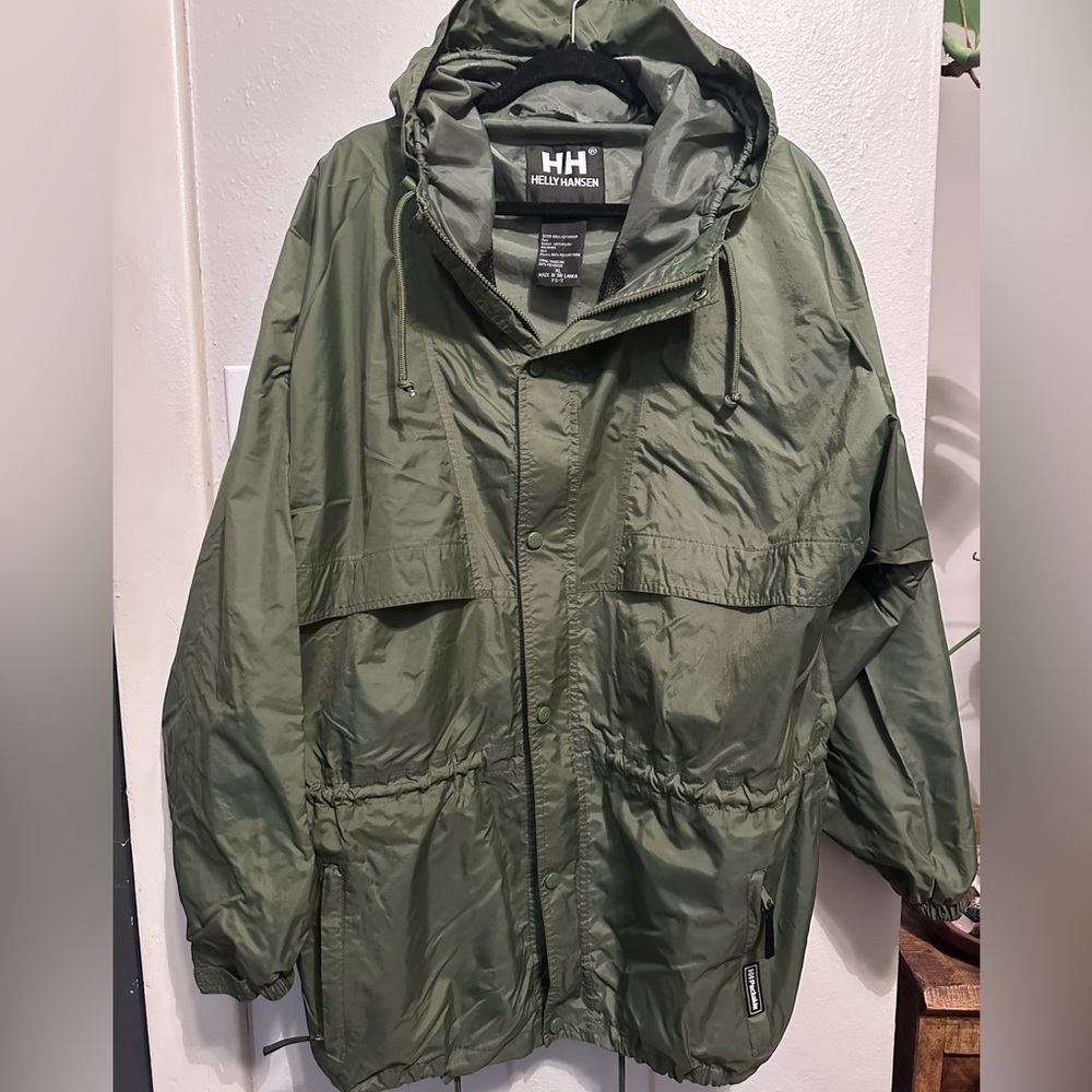 Helly Hansen Olive Raincoat Packable Windbreaker … - image 2